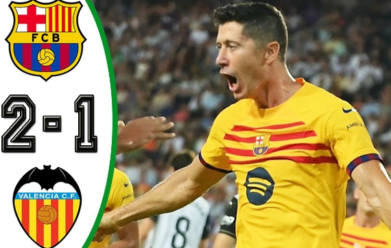 Barcelona snudde Valencia 2-1, Lewandowski scoret to mål